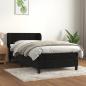 Preview: ARDEBO.de - Boxspringbett mit Matratze Schwarz 100x200 cm Samt