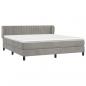 Preview: Boxspringbett mit Matratze Hellgrau 160x200 cm Samt