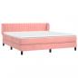 Preview: Boxspringbett mit Matratze Rosa 160x200 cm Samt