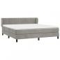 Preview: Boxspringbett mit Matratze Hellgrau 180x200 cm Samt