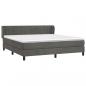 Preview: Boxspringbett mit Matratze Dunkelgrau 180x200 cm Samt