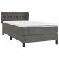 Preview: Boxspringbett mit Matratze Dunkelgrau 90x200 cm Samt