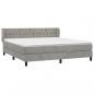 Preview: Boxspringbett mit Matratze Hellgrau 160x200 cm Samt