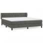 Preview: Boxspringbett mit Matratze Dunkelgrau 180x200 cm Samt