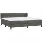 Preview: Boxspringbett mit Matratze Dunkelgrau 200x200 cm Samt