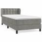 Preview: Boxspringbett mit Matratze Hellgrau 90x200 cm Samt