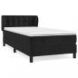 Preview: Boxspringbett mit Matratze Schwarz 90x200 cm Samt