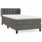 Preview: Boxspringbett mit Matratze Dunkelgrau 100x200 cm Samt