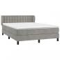 Preview: Boxspringbett mit Matratze Hellgrau 140x190 cm Samt