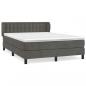 Preview: Boxspringbett mit Matratze Dunkelgrau 140x200 cm Samt