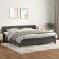 Preview: ARDEBO.de - Boxspringbett mit Matratze Dunkelgrau 200x200 cm Samt