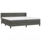 Preview: Boxspringbett mit Matratze Dunkelgrau 200x200 cm Samt