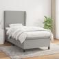 Preview: ARDEBO.de - Boxspringbett mit Matratze Hellgrau 80x200 cm Stoff