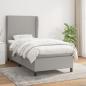 Preview: ARDEBO.de - Boxspringbett mit Matratze Hellgrau 90x190 cm Stoff