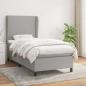 Preview: ARDEBO.de - Boxspringbett mit Matratze Hellgrau 90x200 cm Stoff