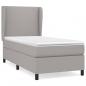 Preview: Boxspringbett mit Matratze Hellgrau 100x200 cm Stoff