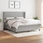 Preview: ARDEBO.de - Boxspringbett mit Matratze Hellgrau 180x200 cm Stoff