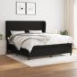 Preview: ARDEBO.de - Boxspringbett mit Matratze Schwarz 180x200 cm Stoff