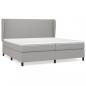 Preview: Boxspringbett mit Matratze Hellgrau 200x200 cm Stoff