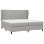 Preview: Boxspringbett mit Matratze Hellgrau 200x200 cm Stoff