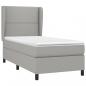 Preview: Boxspringbett mit Matratze Hellgrau 100x200 cm Stoff