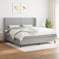 Preview: ARDEBO.de - Boxspringbett mit Matratze Hellgrau 200x200 cm Stoff