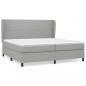 Preview: Boxspringbett mit Matratze Hellgrau 200x200 cm Stoff