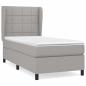 Preview: Boxspringbett mit Matratze Hellgrau 90x190 cm Stoff