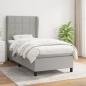 Preview: ARDEBO.de - Boxspringbett mit Matratze Hellgrau 90x200 cm Stoff