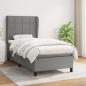 Preview: ARDEBO.de - Boxspringbett mit Matratze Dunkelgrau 100x200 cm Stoff