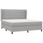 Preview: Boxspringbett mit Matratze Hellgrau 180x200 cm Stoff