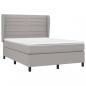 Preview: Boxspringbett mit Matratze Hellgrau 140x190 cm Stoff