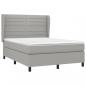 Preview: Boxspringbett mit Matratze Hellgrau 140x200 cm Stoff