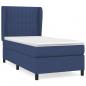 Preview: Boxspringbett mit Matratze Blau 90x190 cm Stoff