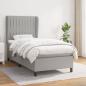 Preview: ARDEBO.de - Boxspringbett mit Matratze Hellgrau 90x200 cm Stoff