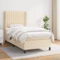 Preview: ARDEBO.de - Boxspringbett mit Matratze Creme 90x200 cm Stoff