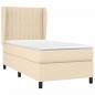 Preview: Boxspringbett mit Matratze Creme 90x200 cm Stoff