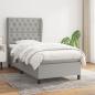 Preview: ARDEBO.de - Boxspringbett mit Matratze Hellgrau 80x200 cm Stoff