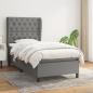 Preview: ARDEBO.de - Boxspringbett mit Matratze Dunkelgrau 80x200 cm Stoff