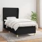 Preview: ARDEBO.de - Boxspringbett mit Matratze Schwarz 80x200 cm Stoff