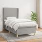 Preview: ARDEBO.de - Boxspringbett mit Matratze Hellgrau 90x190 cm Stoff