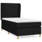 Preview: Boxspringbett mit Matratze Schwarz 90x190 cm Stoff