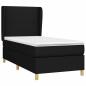 Preview: Boxspringbett mit Matratze Schwarz 90x200 cm Stoff