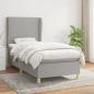 Preview: ARDEBO.de - Boxspringbett mit Matratze Hellgrau 100x200 cm Stoff