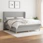 Preview: ARDEBO.de - Boxspringbett mit Matratze Hellgrau 160x200 cm Stoff