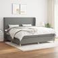 Preview: ARDEBO.de - Boxspringbett mit Matratze Dunkelgrau 200x200 cm Stoff