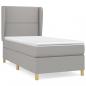 Preview: Boxspringbett mit Matratze Hellgrau 100x200 cm Stoff