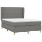 Preview: Boxspringbett mit Matratze Dunkelgrau 140x190 cm Stoff