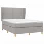 Preview: Boxspringbett mit Matratze Hellgrau 140x200 cm Stoff