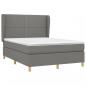 Preview: Boxspringbett mit Matratze Dunkelgrau 140x200 cm Stoff